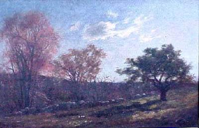 Charles Furneaux Landscape with a Stone Wall, oil painting of Melrose, Massachusetts by Charles Furneaux Germany oil painting art